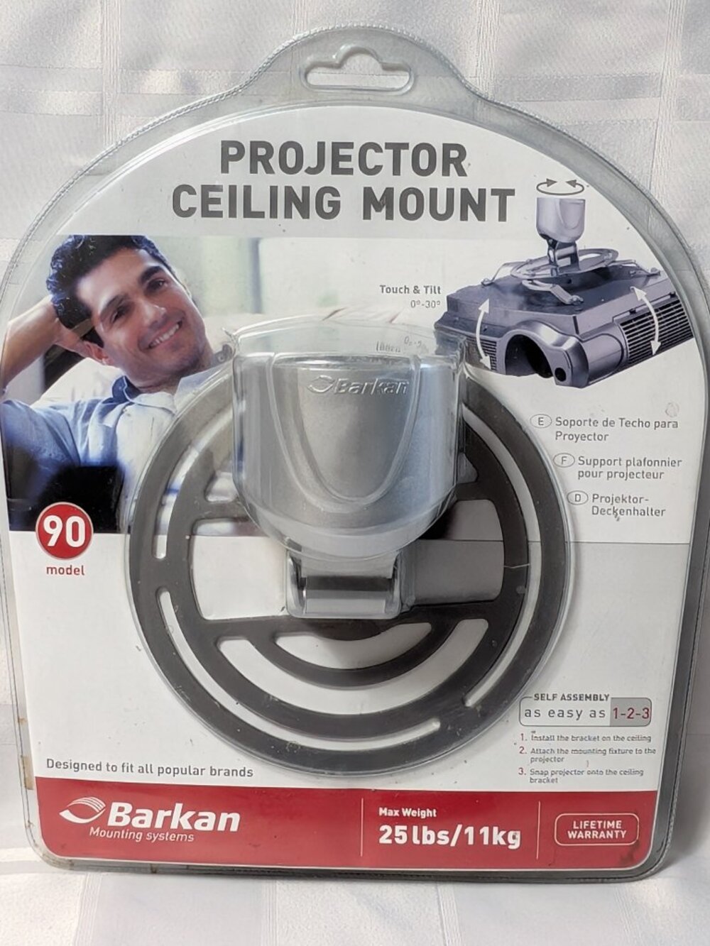 PROJECTOR CEILING MOUNT BY BARKAN 25 LBS / 11 KG MODEL 90 NIP NEW HOME THEATER